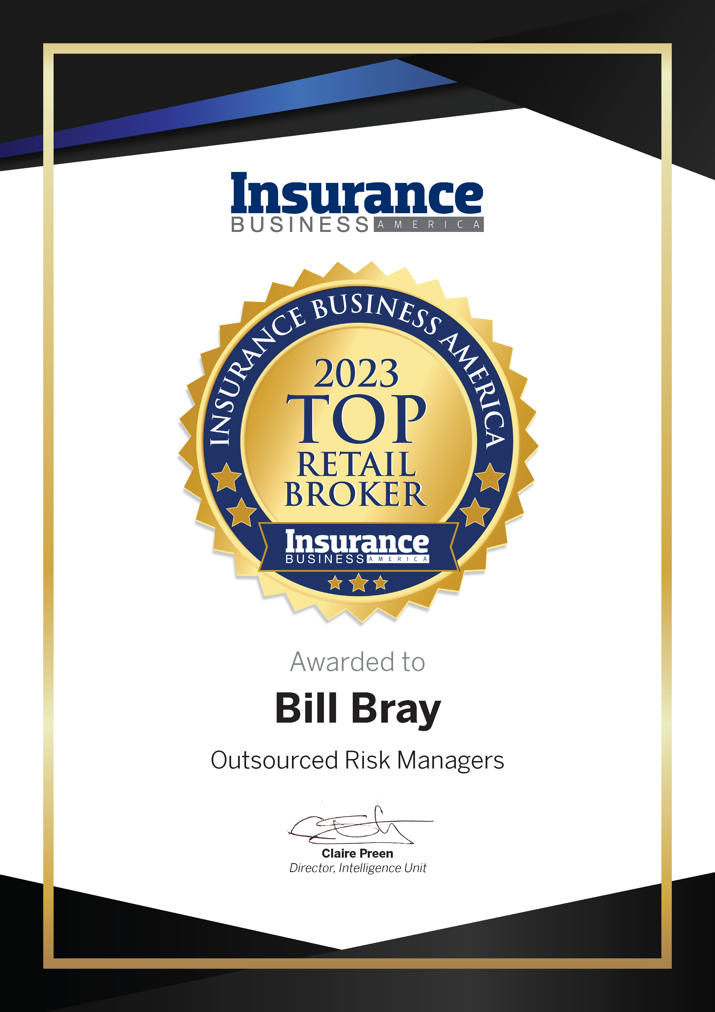 Insurance Business America Certifacte